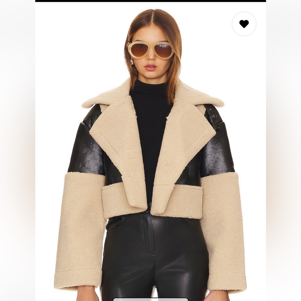 Steve Madden Black and Cream Teddy Jacket